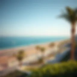 A stunning view of Al Raha Beach showcasing its pristine coastline