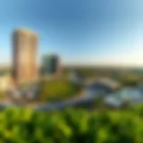 A panoramic view of Al Reem Park showcasing its lush greenery and modern architecture
