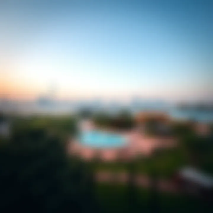Panoramic view of Al Safa Park with Dubai skyline