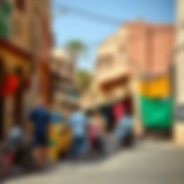 Vibrant street scene in Al Wasl showcasing local culture