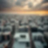 An aerial view of الحذيفة showcasing its modern architecture and urban landscape