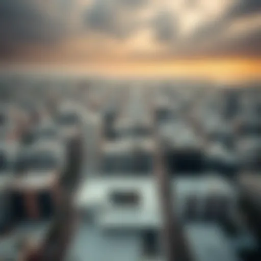 An aerial view of الحذيفة showcasing its modern architecture and urban landscape