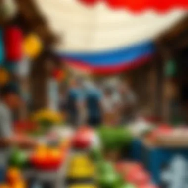 A vibrant market scene in الحذيفة highlighting local culture and community