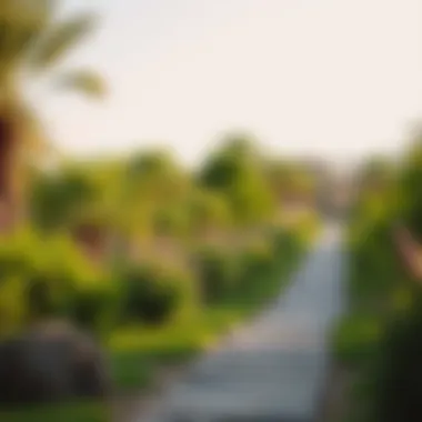 Lush greenery and scenic pathways in Arabian Ranches