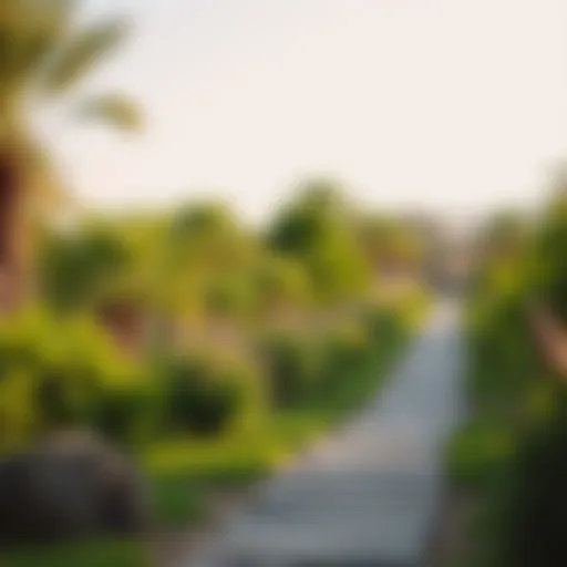 Lush greenery and scenic pathways in Arabian Ranches