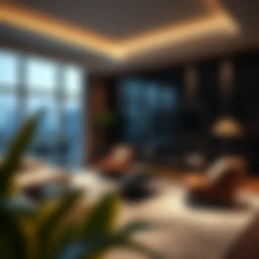 Luxurious living room in a near hotel apartment