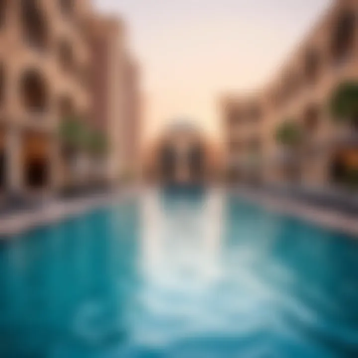 Luxurious pool area of Caesars Palace Dubai