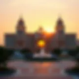 Stunning view of Caesars Palace Dubai at sunset