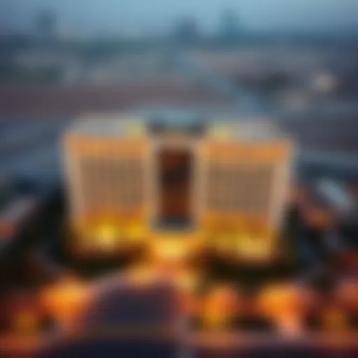Aerial view of Damac Properties headquarters in Dubai