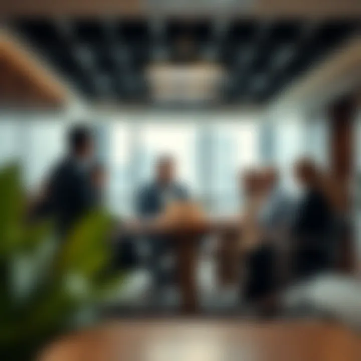 Team collaboration in a modern office environment