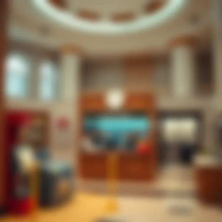 Interior view highlighting the services offered at the Central Post Office
