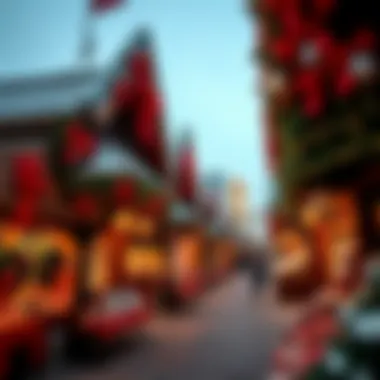Festive market showcasing traditional and contemporary Christmas decorations