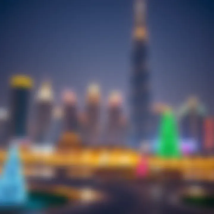 Stunning holiday lights illuminating Dubai's skyline during Christmas