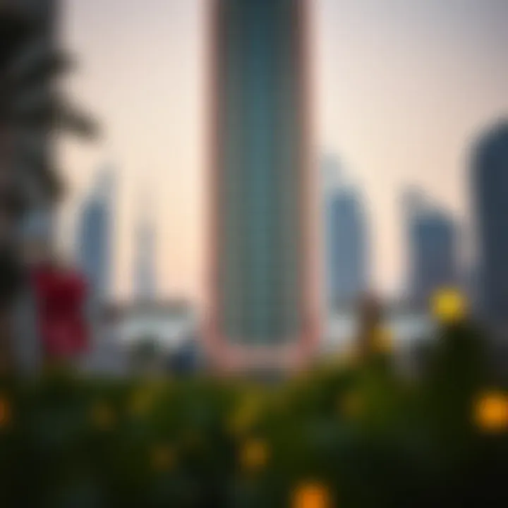 Iconic landmark in Dubai dressed in holiday decor for the season