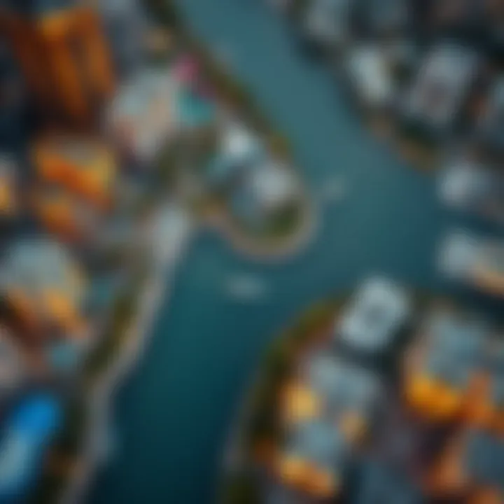 Aerial view showcasing the beauty of Dubai's creeks