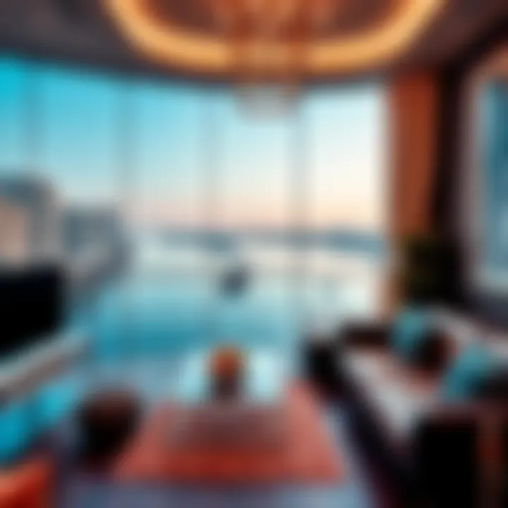 Luxury apartment with creek view balcony