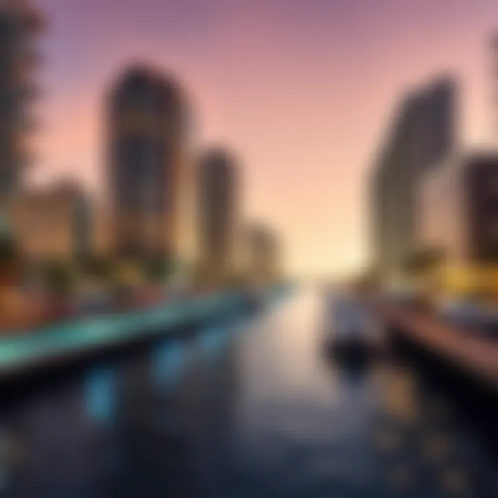 Modern developments along Dubai Creek waterfront