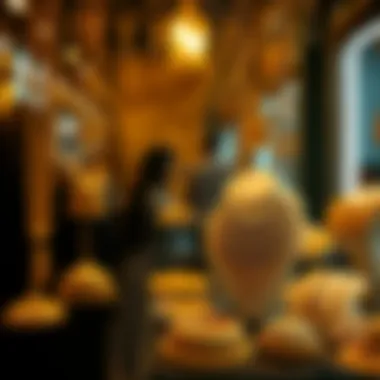 Intricate gold jewelry displayed in Deira Bazaar