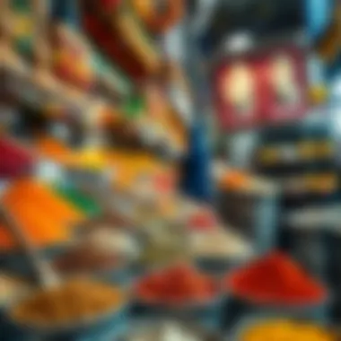 Spices of Deira Bazaar Colorful spices and herbs available in the marketplace