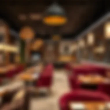 Chic Dessert Lounge Ambiance An inviting dessert lounge with modern decor and cozy seating