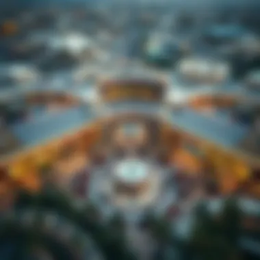 Grand Aerial View of Dubai Circle Mall Aerial view showcasing the grandeur of Dubai Circle Mall