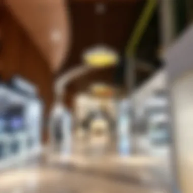 Interior design highlighting the modern retail spaces