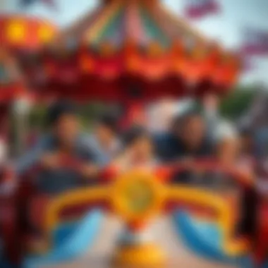 Families Enjoying Attractions at Dubai Parks Families enjoying rides and attractions within Dubai Parks