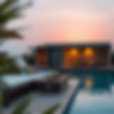Relaxation Space on the Outdoor Terrace of a Private Pool Chalet Inviting outdoor terrace of a private pool chalet perfect for relaxation