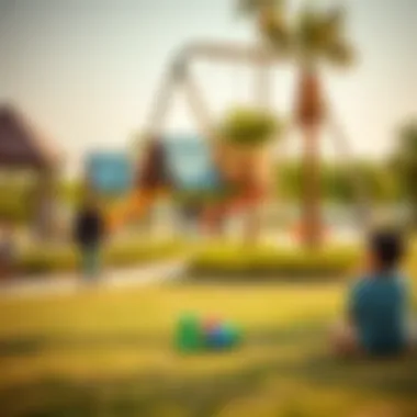 Community Park in Muwaileh Community park in Muwaileh filled with families enjoying outdoor activities