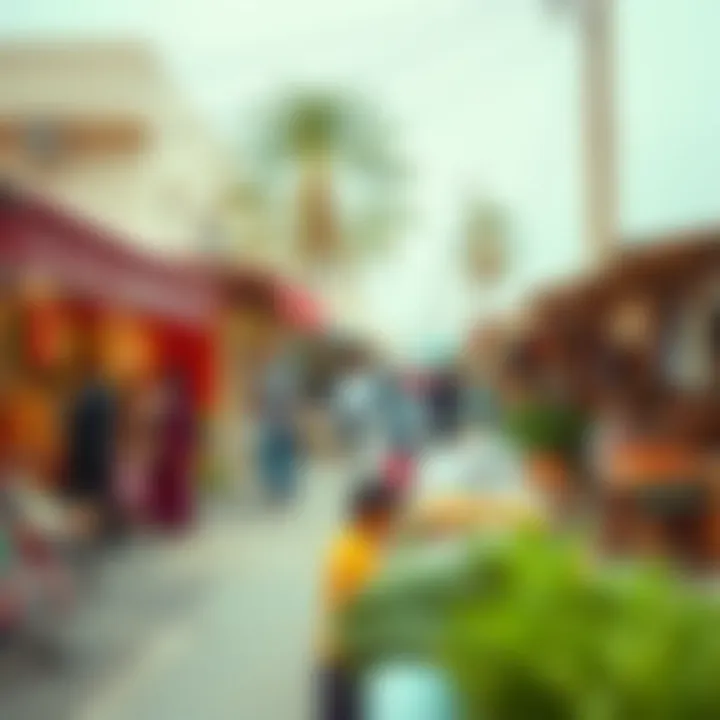 Local market scene in Muwaileh depicting vibrant community culture