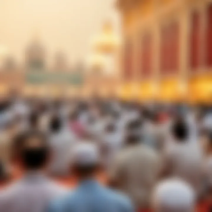 Traditional prayer gathering during Eid al-Adha