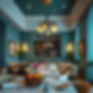 An elegant interior shot capturing the cafe's vibrant atmosphere