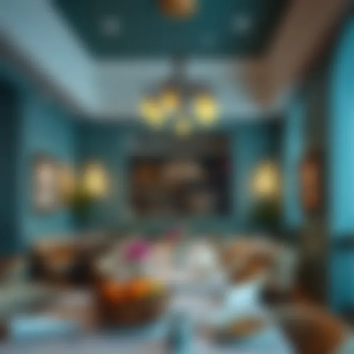 An elegant interior shot capturing the cafe's vibrant atmosphere