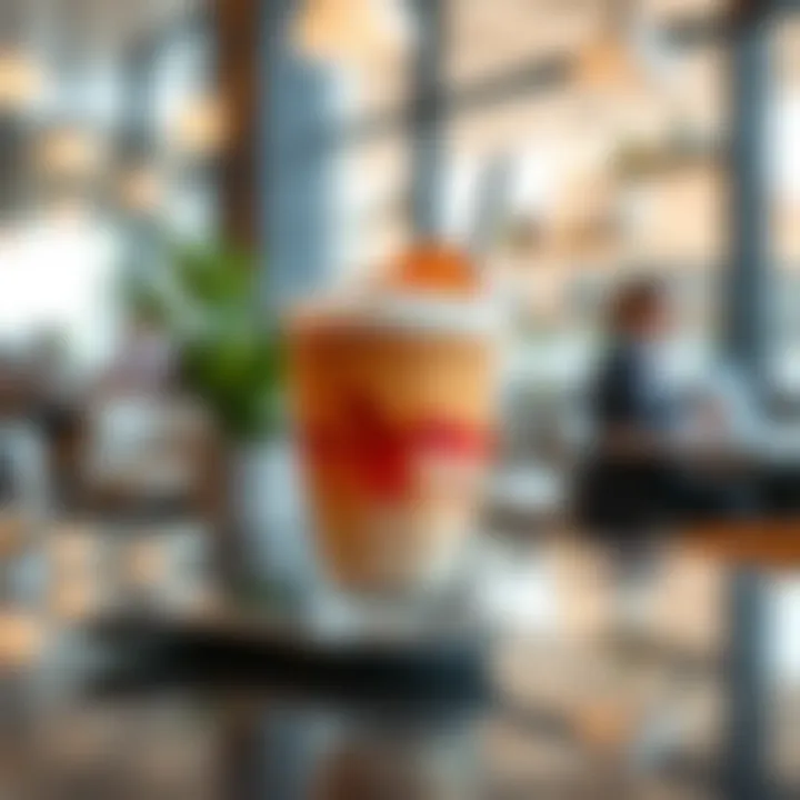 A close-up of a signature beverage artfully presented