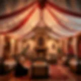 A beautifully decorated iftar tent in Dubai, showcasing traditional Ramadan decor.