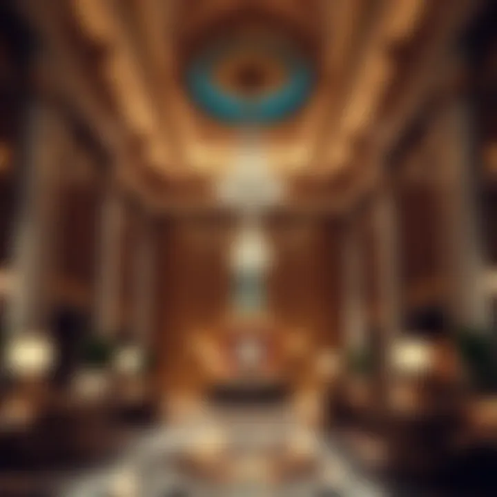 Luxurious lobby interior of فندق بالما بيتش highlighting opulence and style