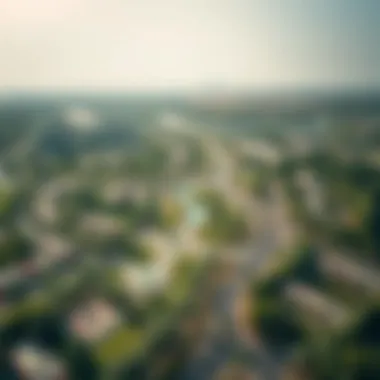 Aerial View of the Green Community Aerial view of the Green Community showcasing lush greenery and residential areas