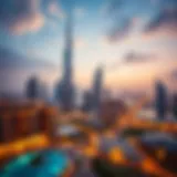 A skyline view of Dubai showcasing luxury apartments