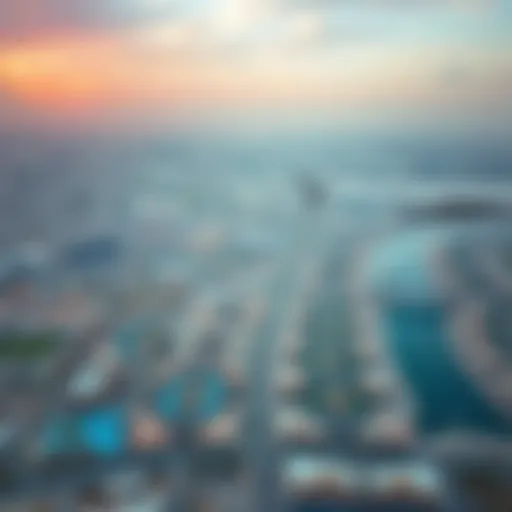 Aerial view showcasing the landscape between Rashidiya and International City