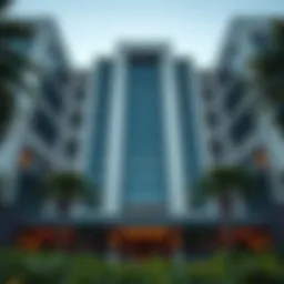 Stunning facade of Julphar Hotel showcasing modern architecture