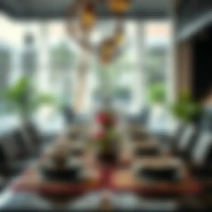 A table setting that reflects the communal dining experience in Karama.