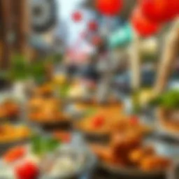 A vibrant display of diverse dishes representing Karama's culinary richness.