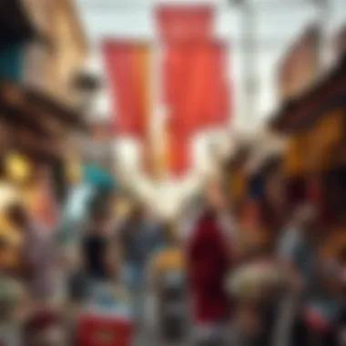 Energetic Local Market Scene Local market in Deira bustling with activity
