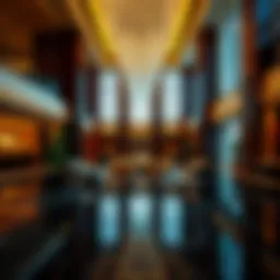 Luxurious lobby of Mövenpick Hotel Oud Metha