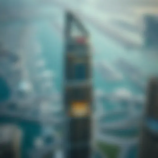 Aerial view of One Tower highlighting its architectural design