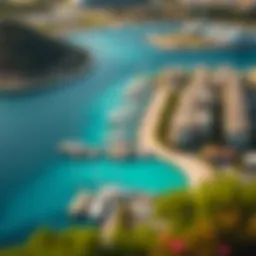 Aerial view of Port La Mer showcasing waterfront properties