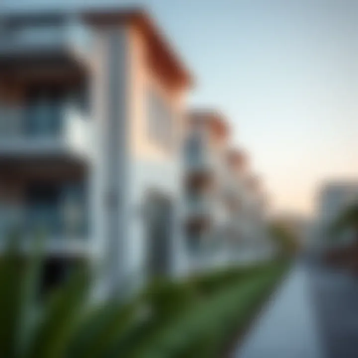 Architectural details of contemporary buildings in Port La Mer