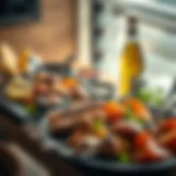 Artfully arranged barbecue platter showcasing diverse meats and sides