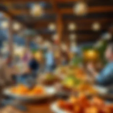 Delight in Outdoor Dining Experiences in Dubai Vibrant outdoor dining setting with patrons enjoying barbecue dishes