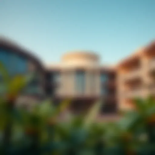A panoramic view of a modern private school in Dubai with architectural elegance.